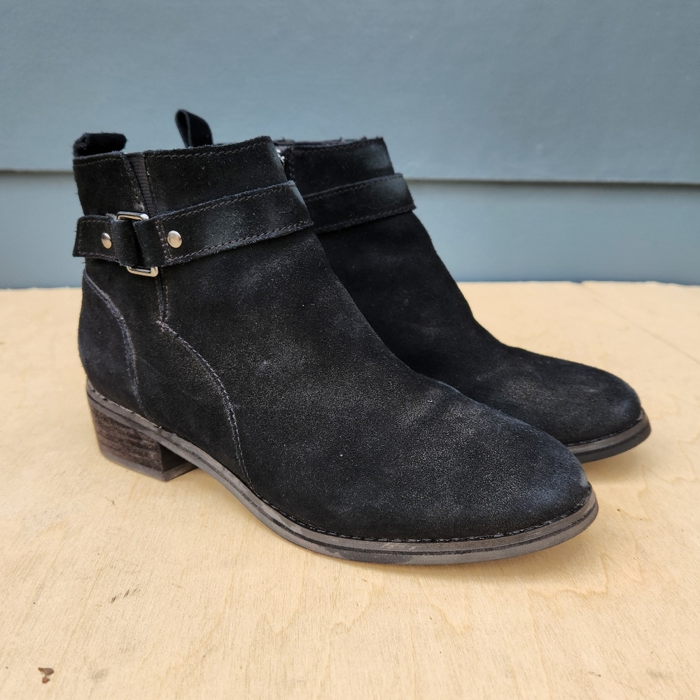 Blondo Luca Waterproof Black Suede Leather Booties - Size 7.5 M
